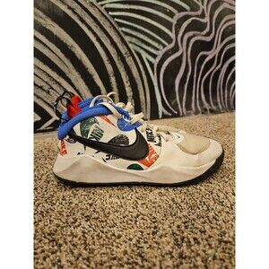 Nike Shoes Youth 4Y  Team Hustle Athletic Sneakers CW5815-100 White Mid Lace Up